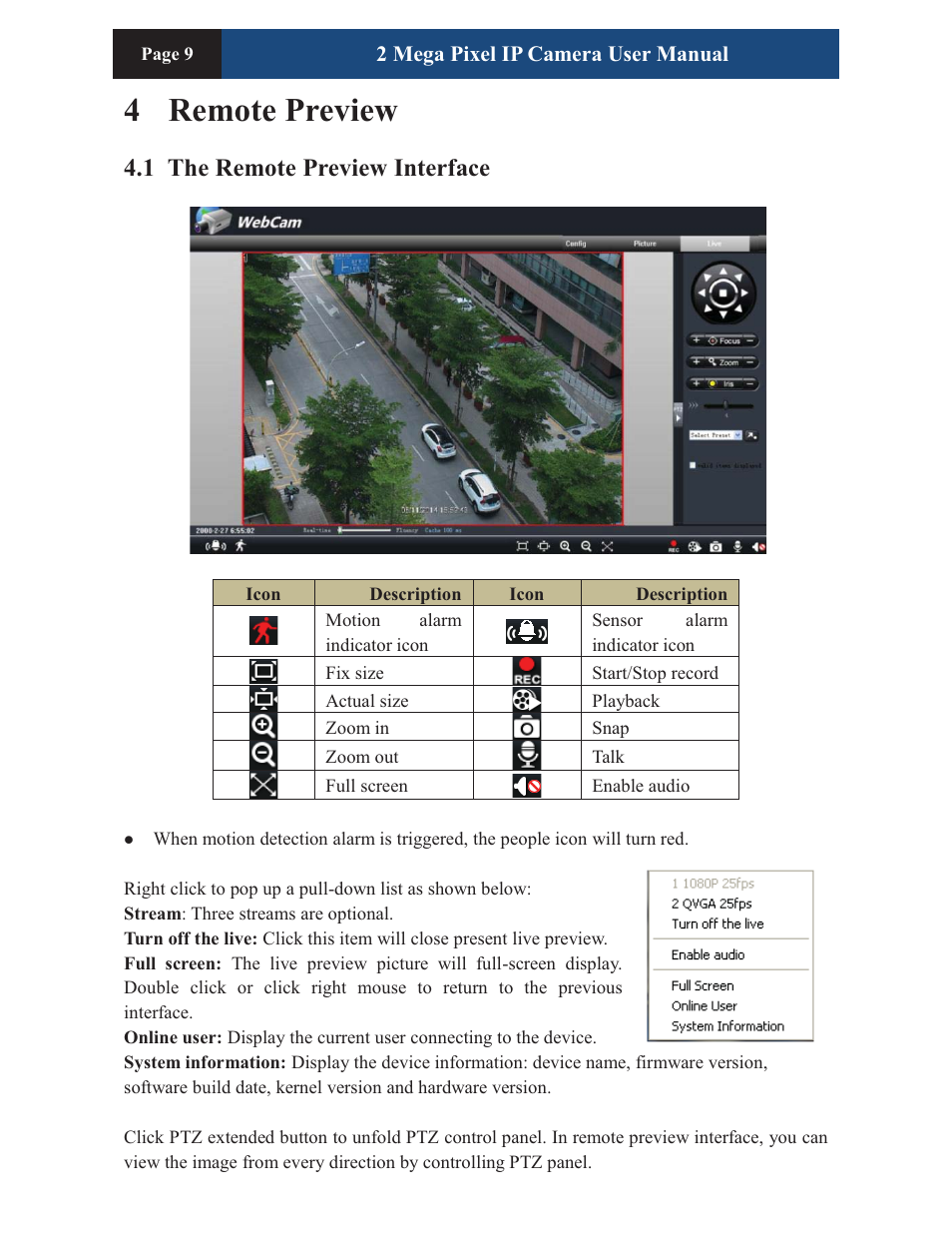 4remote preview, 1 the remote preview interface | COP-USA CM260IR-IP User Manual | Page 13 / 39