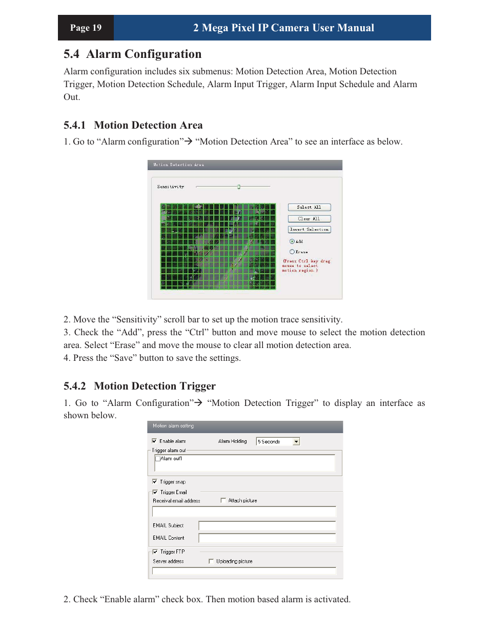 4 alarm configuration | COP-USA CM260IR-IP User Manual | Page 23 / 39