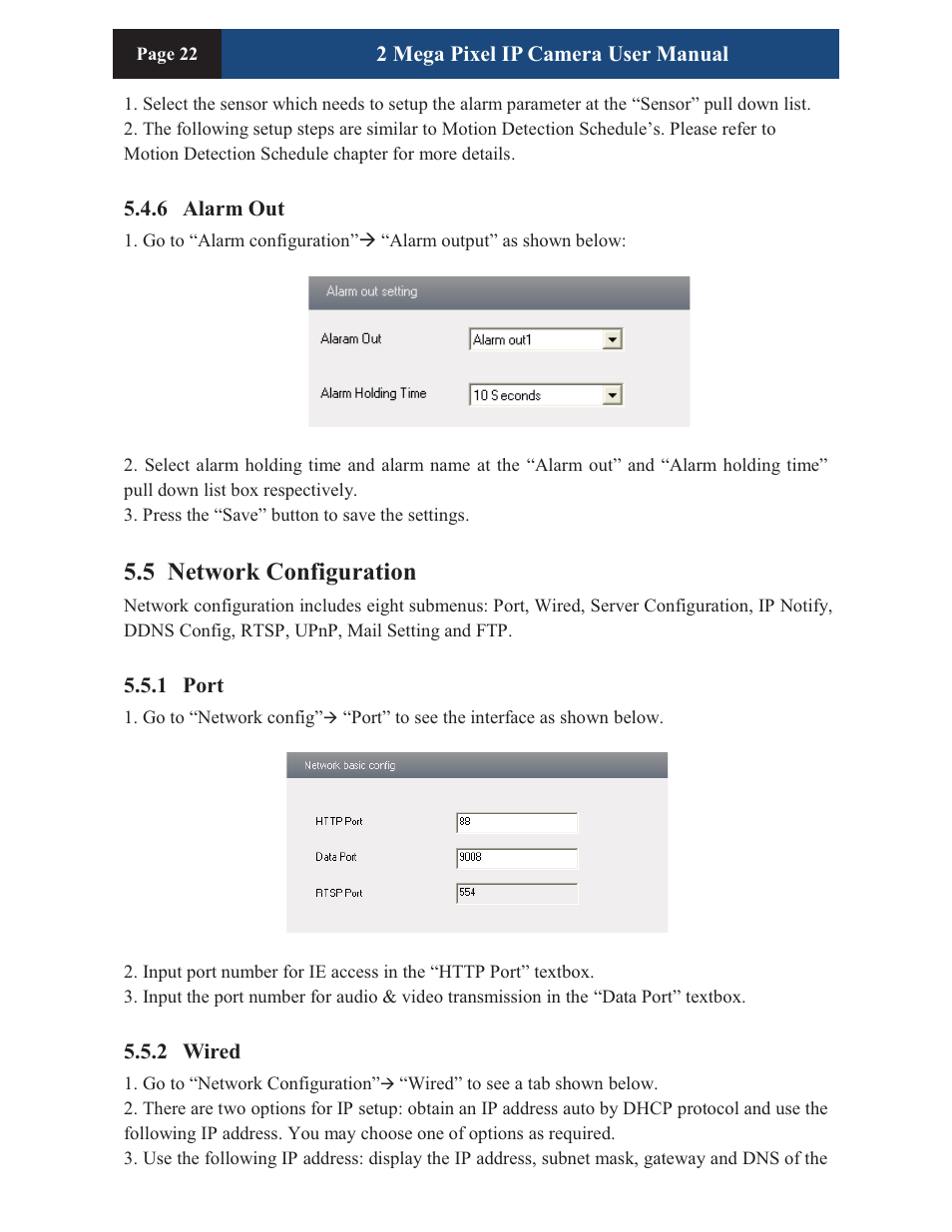5 network configuration | COP-USA CM260IR-IP User Manual | Page 26 / 39
