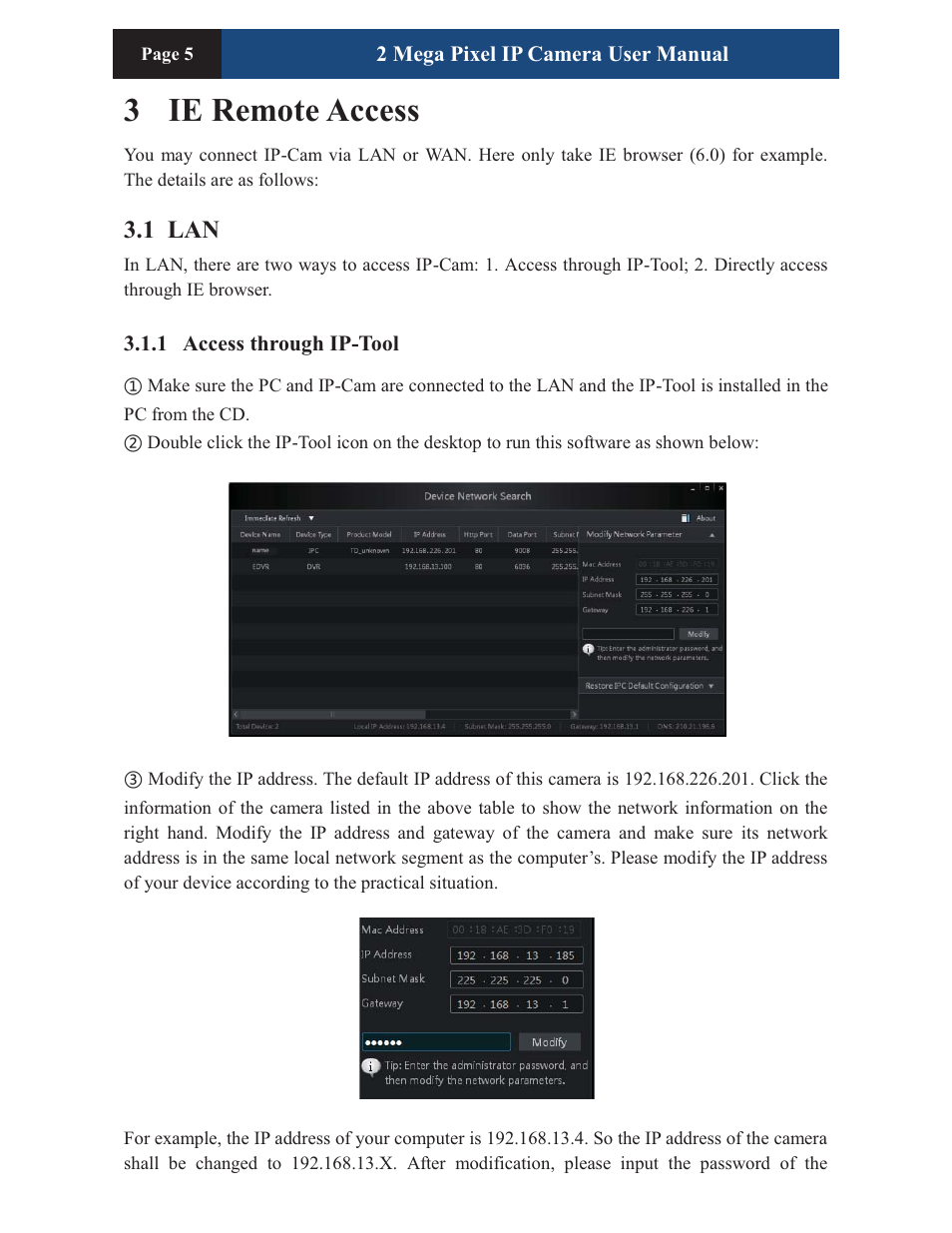3ie remote access, 1 lan | COP-USA CM260IR-IP User Manual | Page 9 / 39