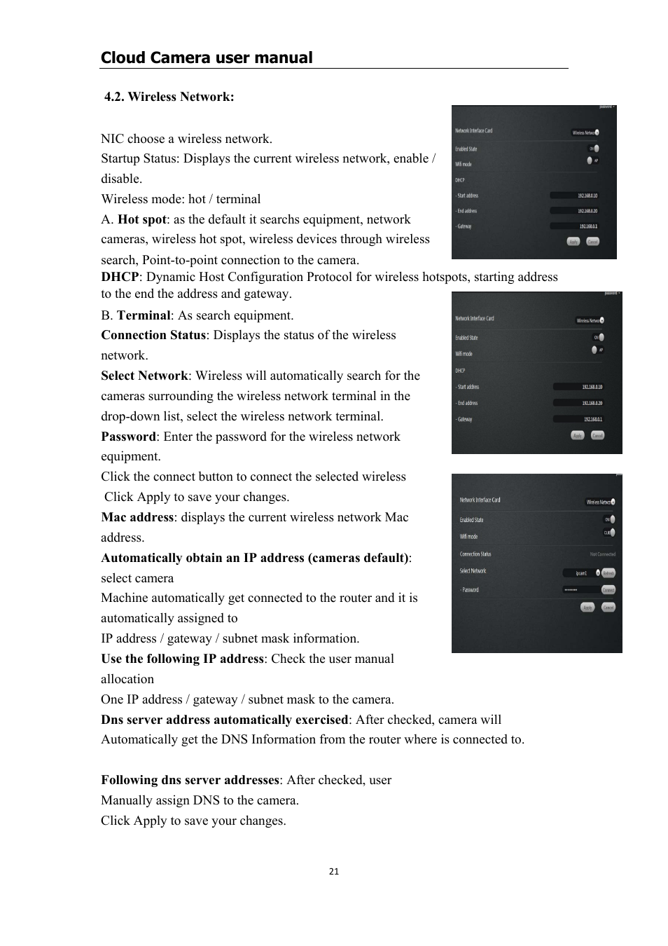 Wireless network | COP-USA CM1-IPMP (CM-IPMP) User Manual | Page 21 / 39