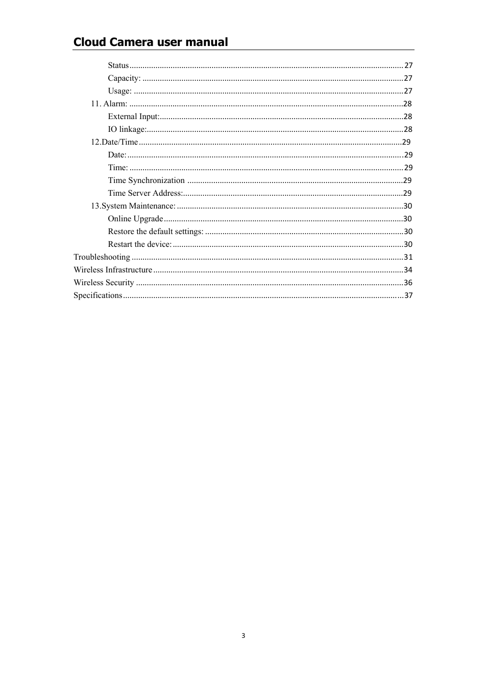Cloud camera user manual | COP-USA CM1-IPMP (CM-IPMP) User Manual | Page 3 / 39