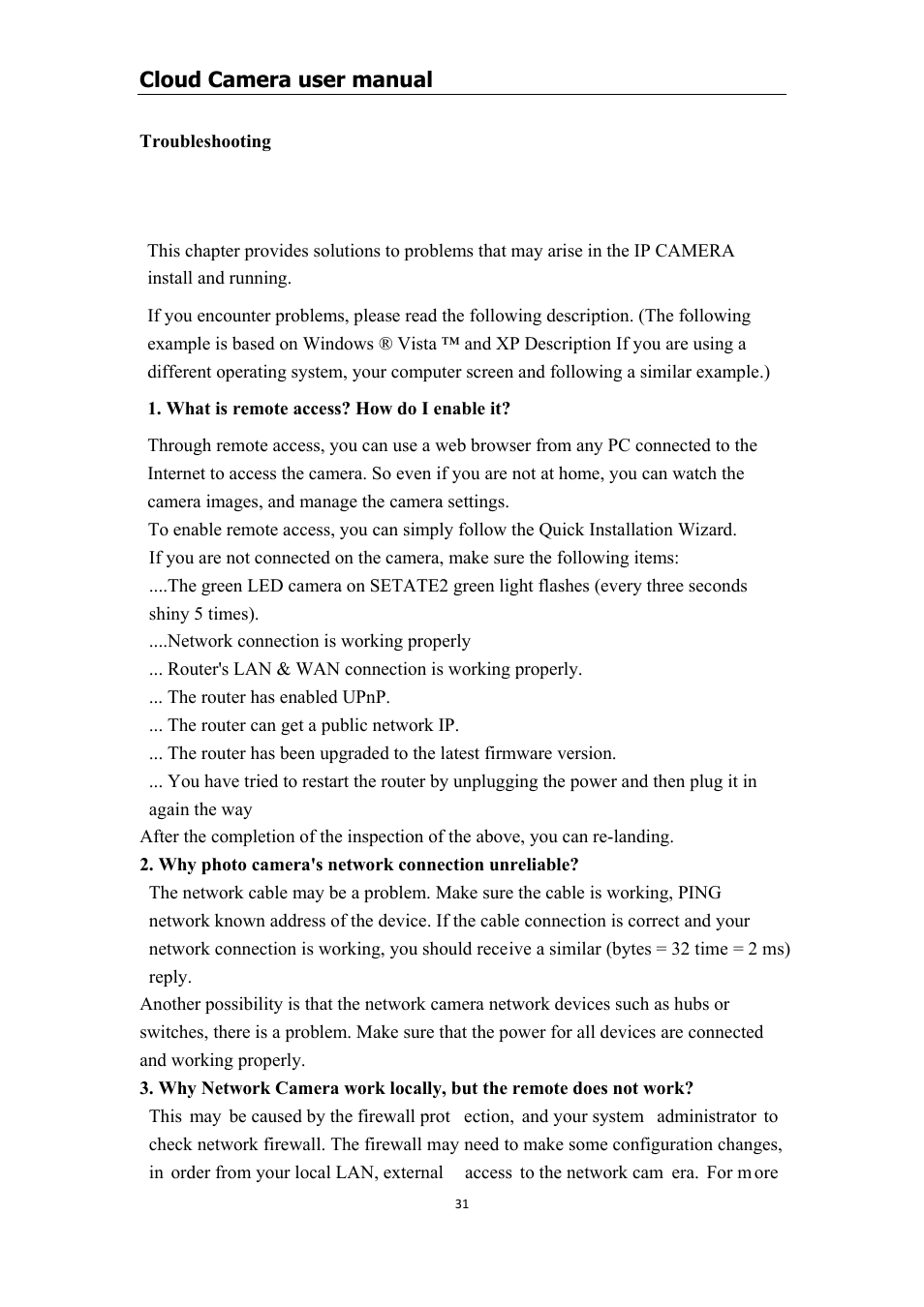 Troubleshooting | COP-USA CM1-IPMP (CM-IPMP) User Manual | Page 31 / 39