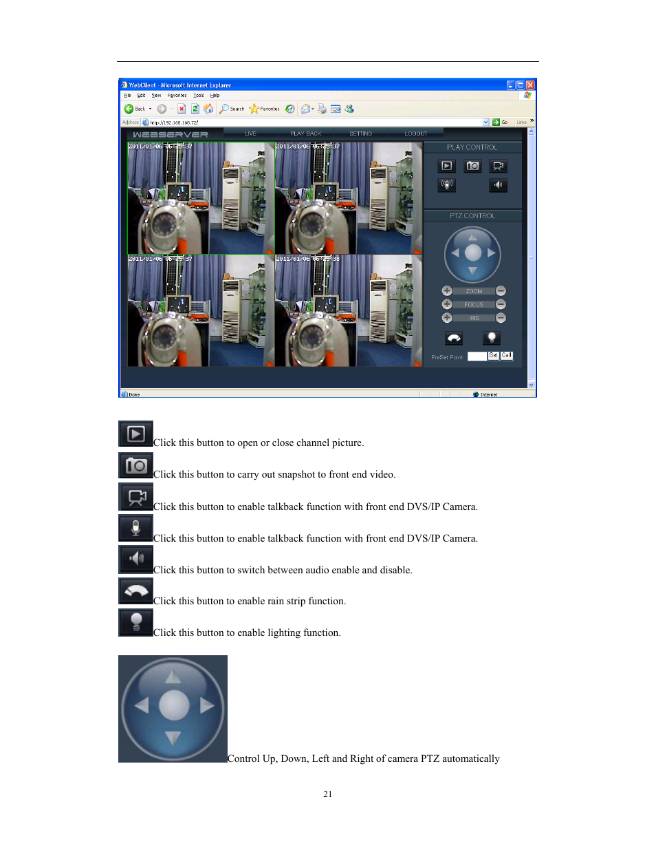 Network video server/ip camera user manual | COP-USA CD75IP User Manual | Page 21 / 65