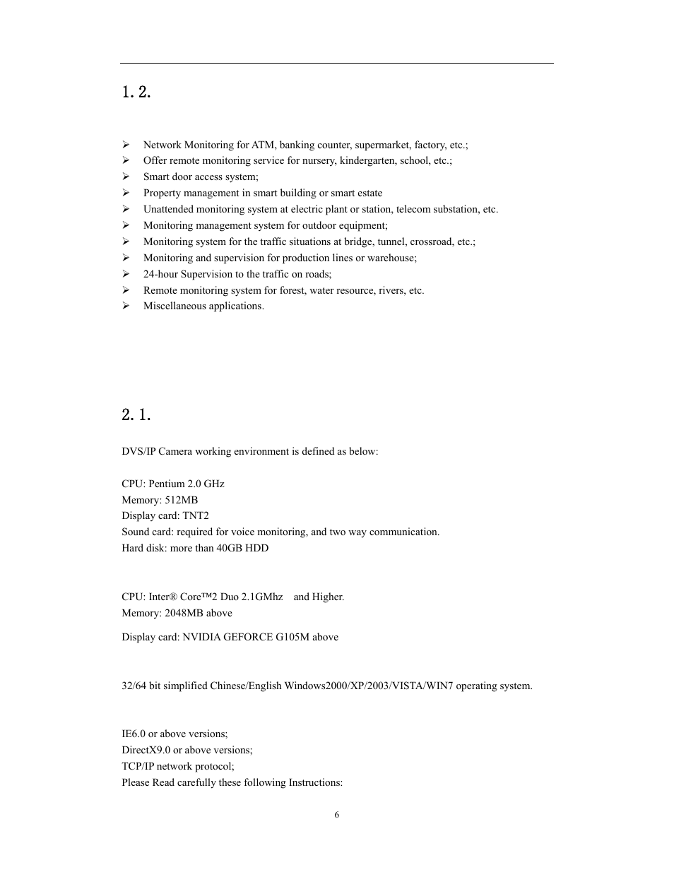 Appearance & installation, Application fields, Running environment | Network video server/ip camera user manual | COP-USA CD75IP User Manual | Page 6 / 65