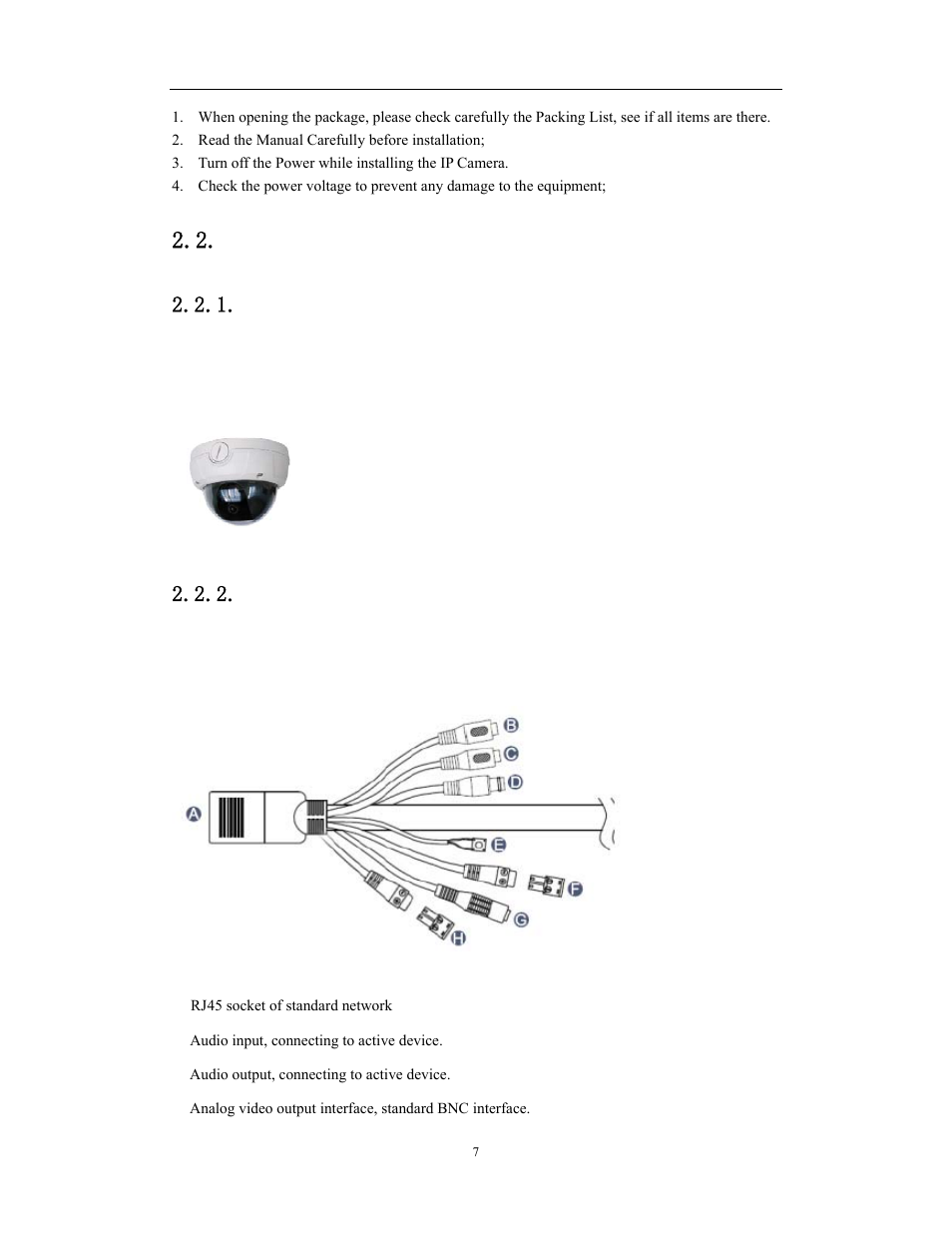 Dvs/ip camera appearance and interface definition, Panel interface definition, Network video server/ip camera user manual | Appearance of complete machine | COP-USA CD75IP User Manual | Page 7 / 65