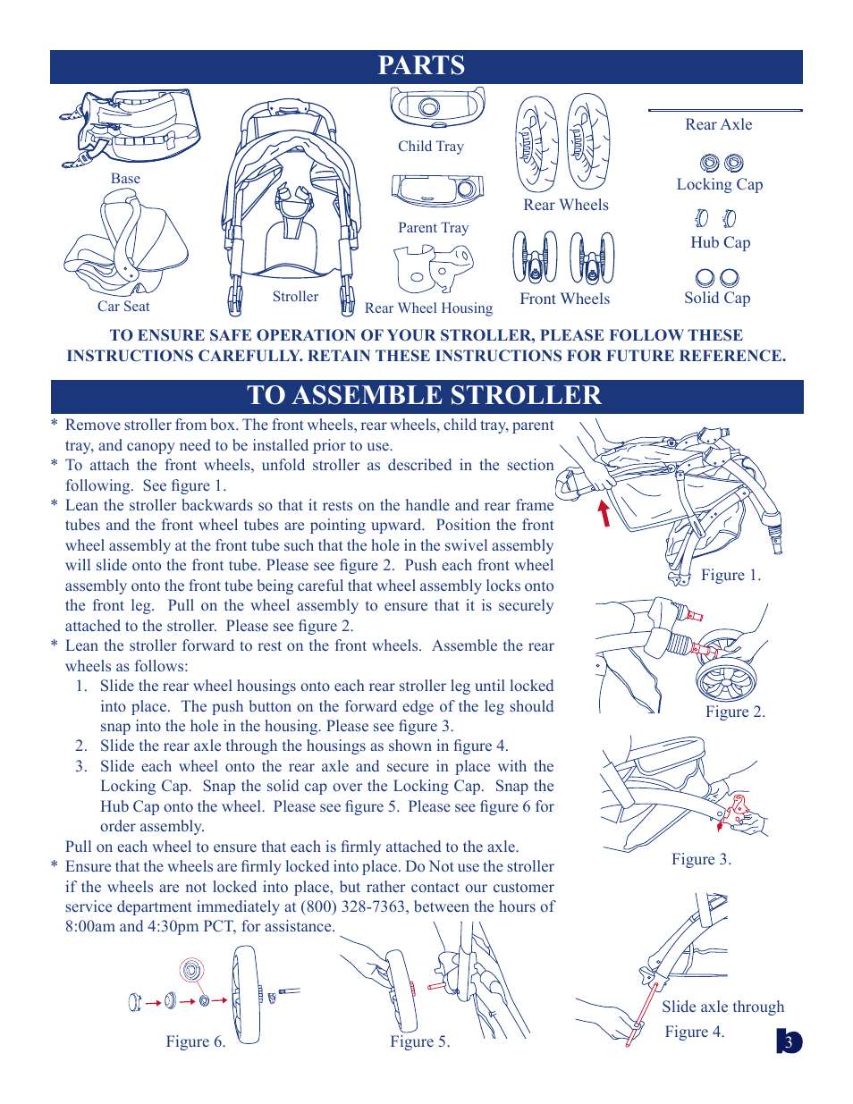 Parts to assemble stroller, Car seat | Baby Trend 1981CT User Manual | Page 3 / 10