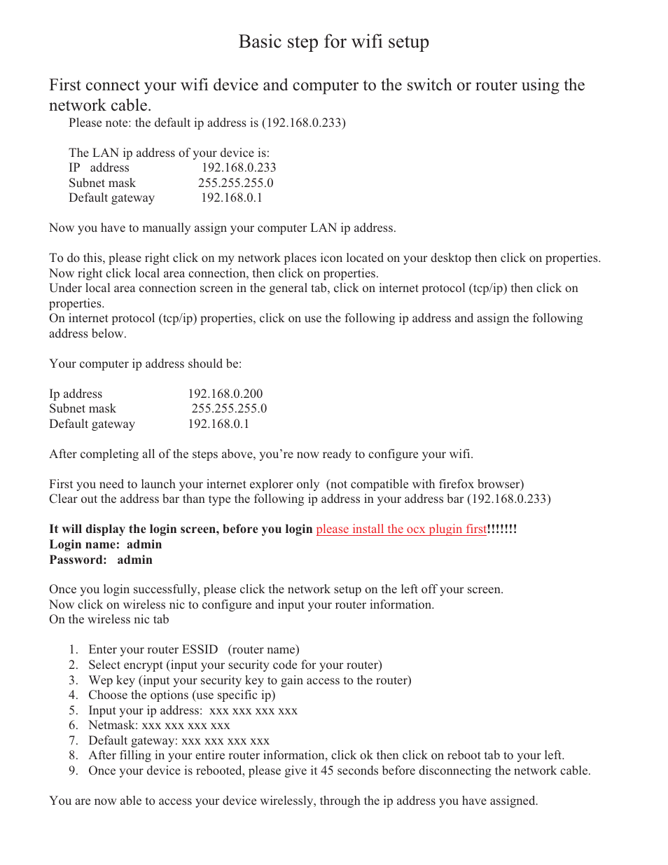 Basic step for wifi setup | COP-USA SDDVR-WF User Manual | Page 2 / 82