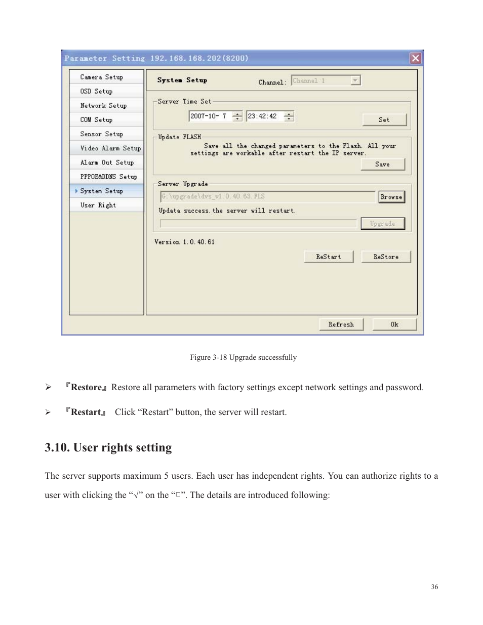 User rights setting | COP-USA SDDVR-WF User Manual | Page 38 / 82