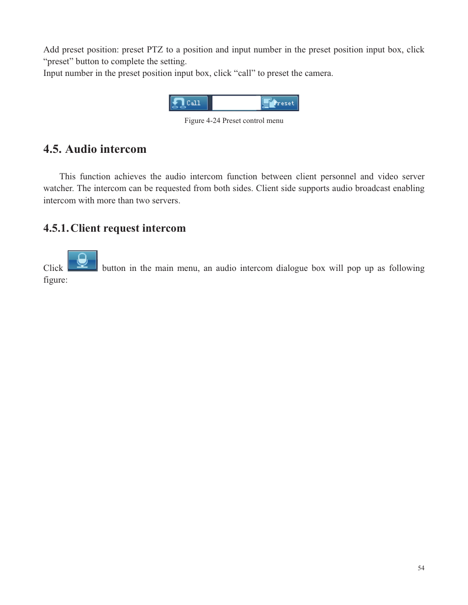 Audio intercom, Client request intercom | COP-USA SDDVR-WF User Manual | Page 56 / 82
