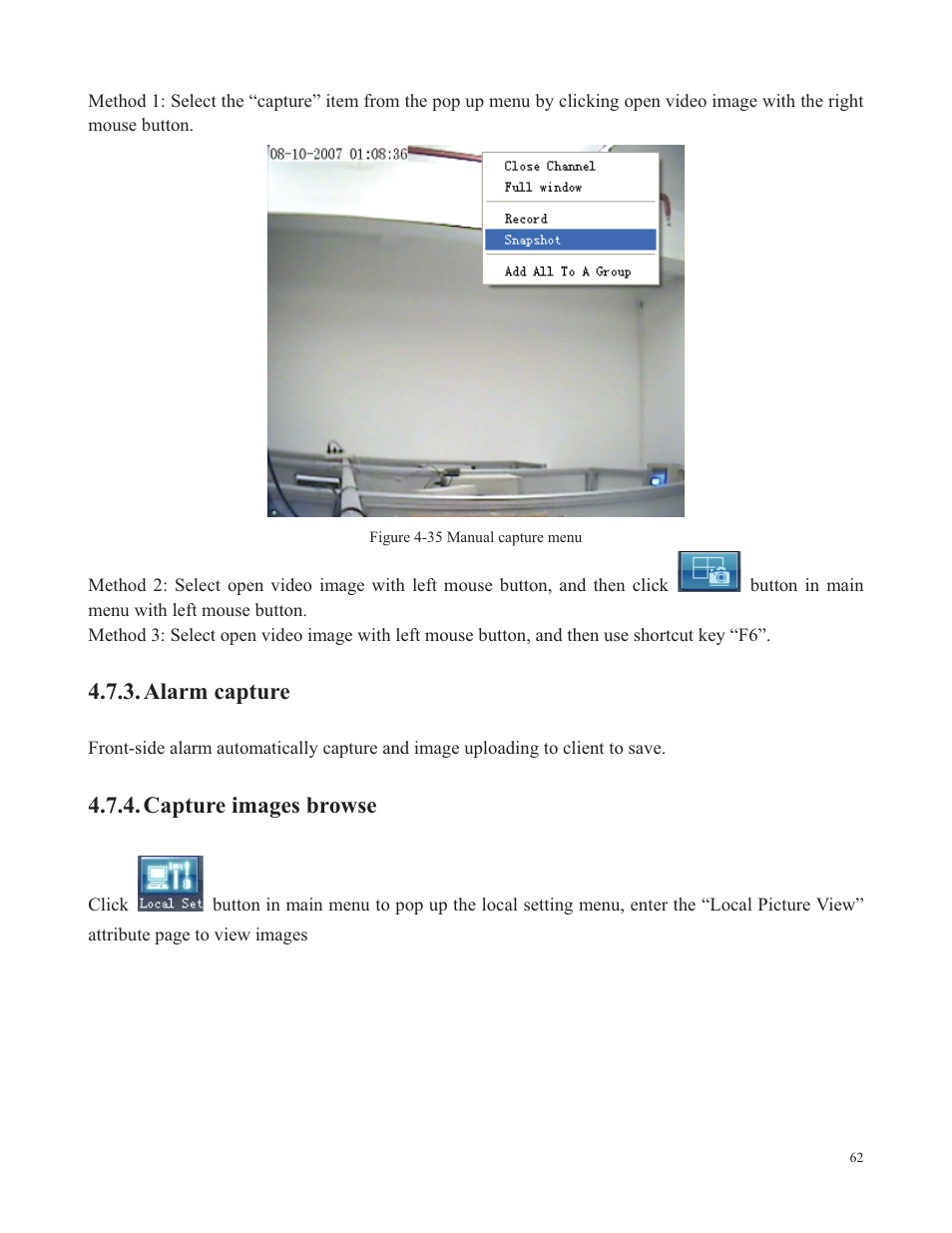Alarm capture, Capture images browse | COP-USA SDDVR-WF User Manual | Page 64 / 82