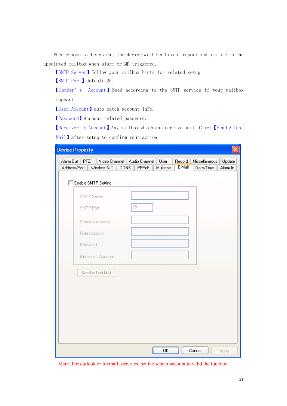 5 e-mail | COP-USA TBX-DVRWF User Manual | Page 23 / 36