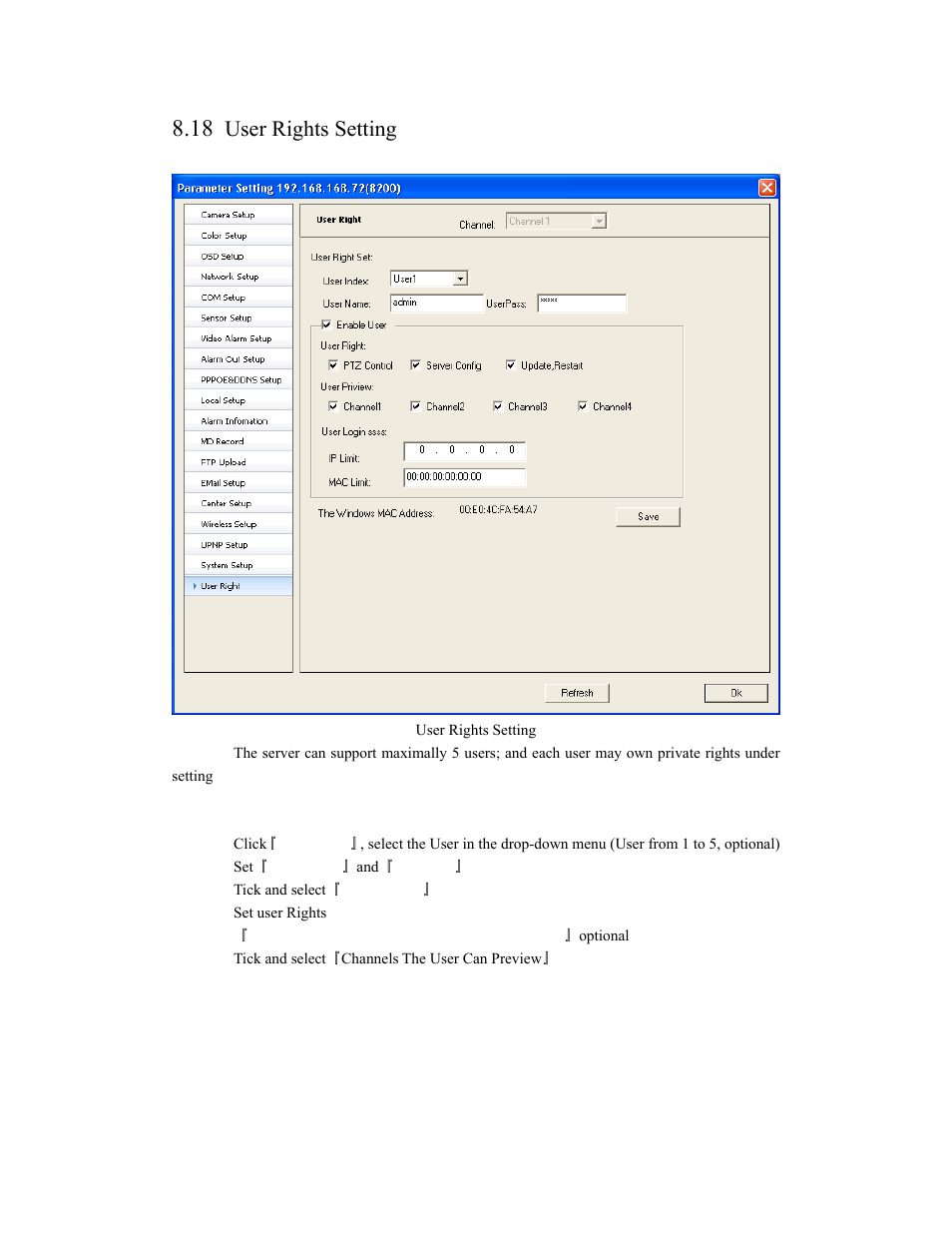 User rights setting | COP-USA ALC-WF User Manual | Page 59 / 66