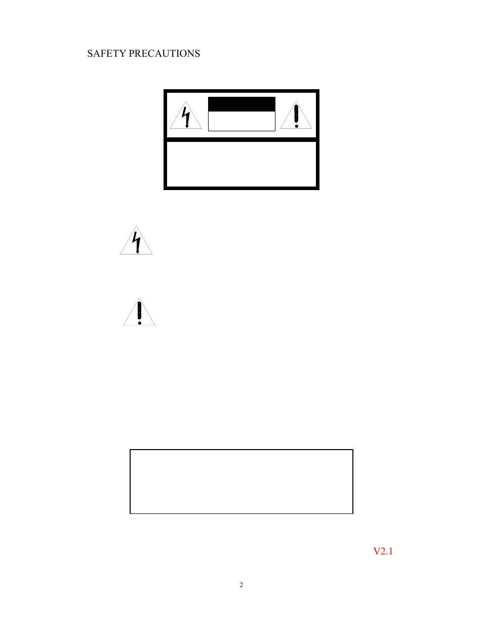 Safety precautions, V2.1 | COP-USA AU40MZ User Manual | Page 2 / 17