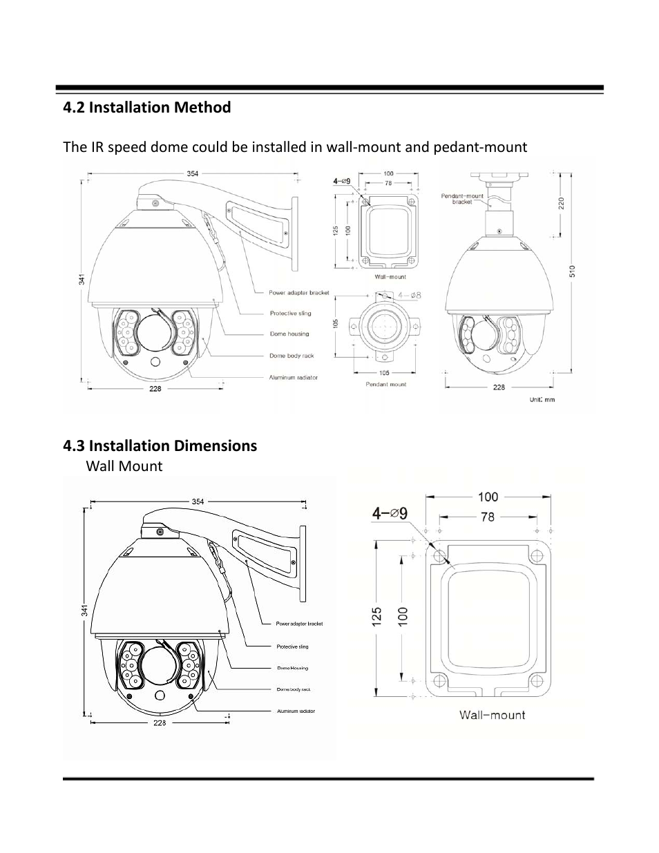 2 installation method, 3 installation dimensions | COP-USA CD55-SDI-IRWPTK User Manual | Page 13 / 54