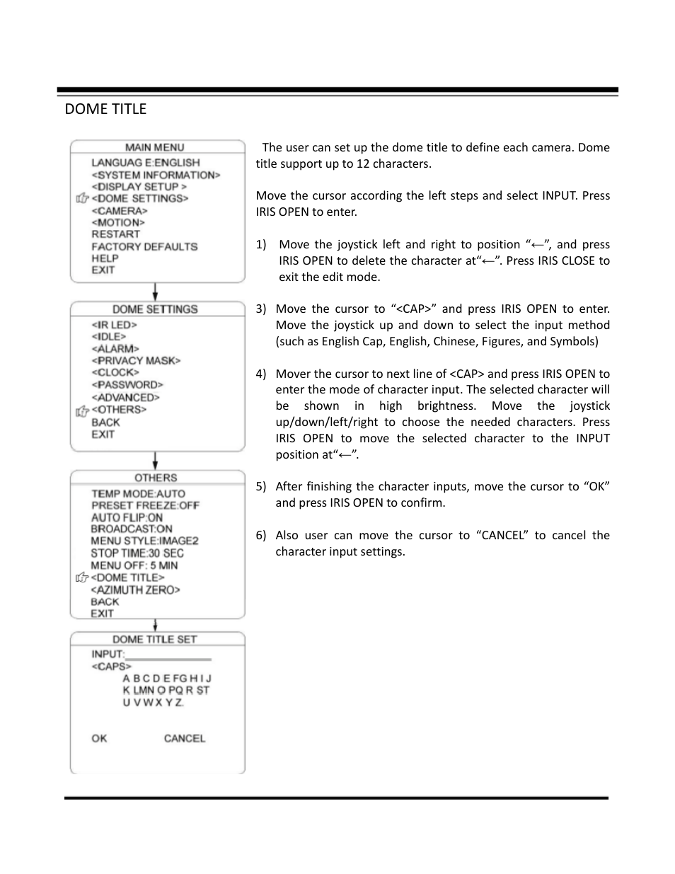 Dome title | COP-USA CD55-SDI-IRWPTK User Manual | Page 34 / 54