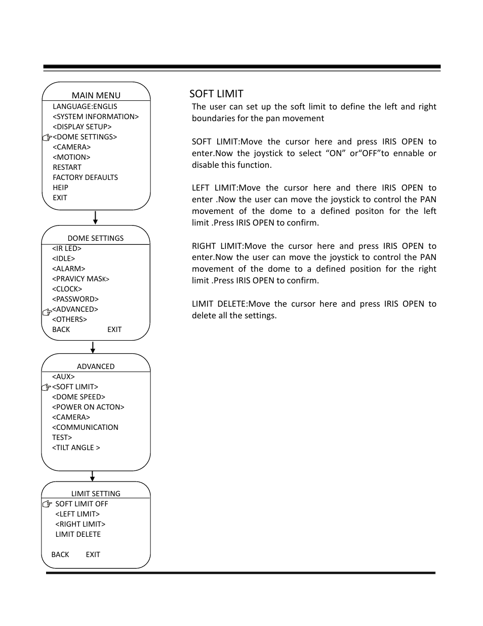 Soft limit | COP-USA CD55-SDI-IRWPTK User Manual | Page 36 / 54
