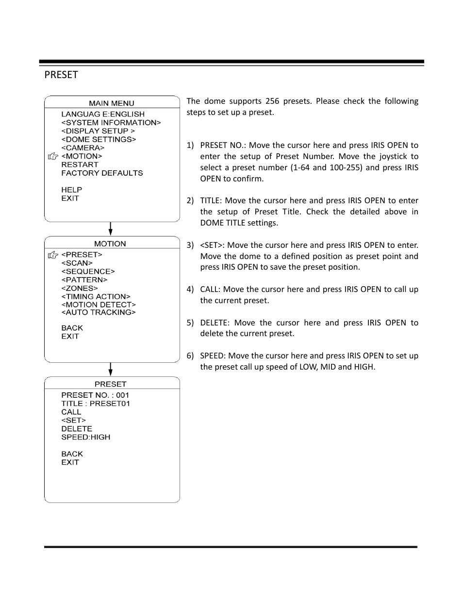 Preset | COP-USA CD55-SDI-IRWPTK User Manual | Page 45 / 54