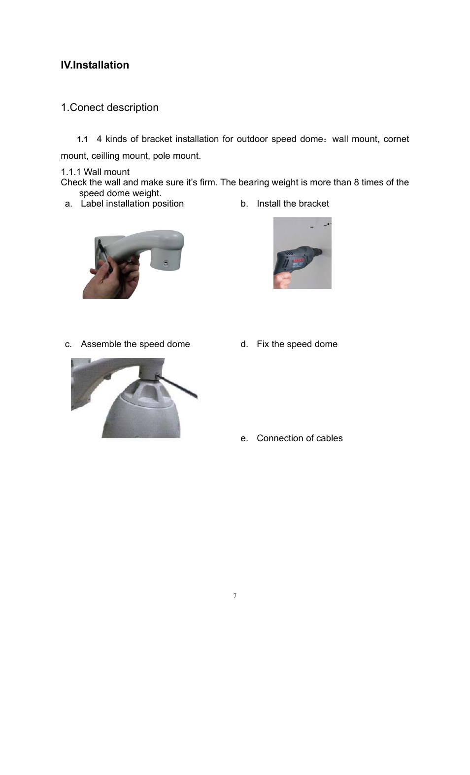 Iv.installation 1.conect description | COP-USA CD55-H-SDI User Manual | Page 7 / 29