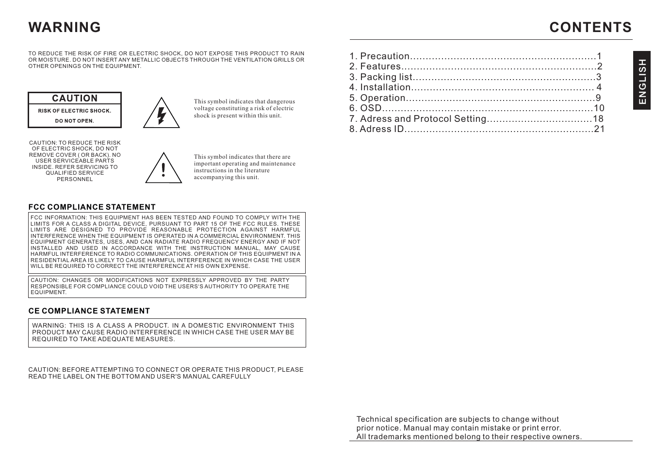 COP-USA CD55-SDI User Manual | Page 2 / 15