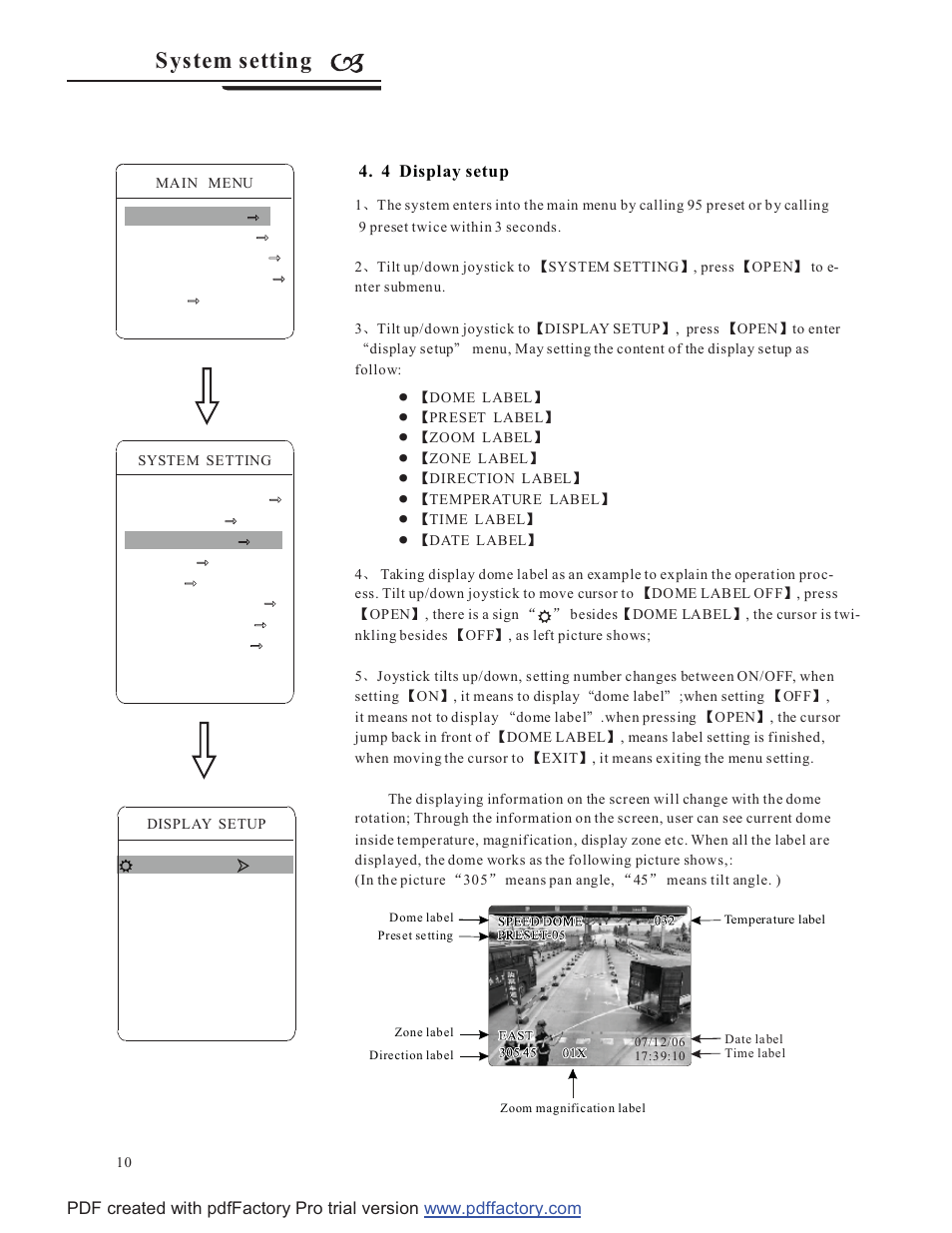 S ystem setting | COP-USA CD58NV-MTS18 User Manual | Page 13 / 50