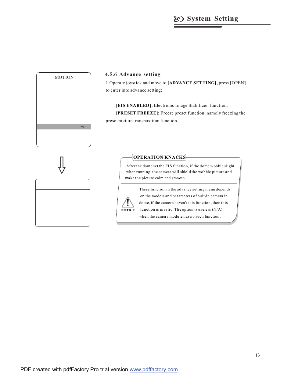 System setting | COP-USA CD58NV-MTS18 User Manual | Page 16 / 50