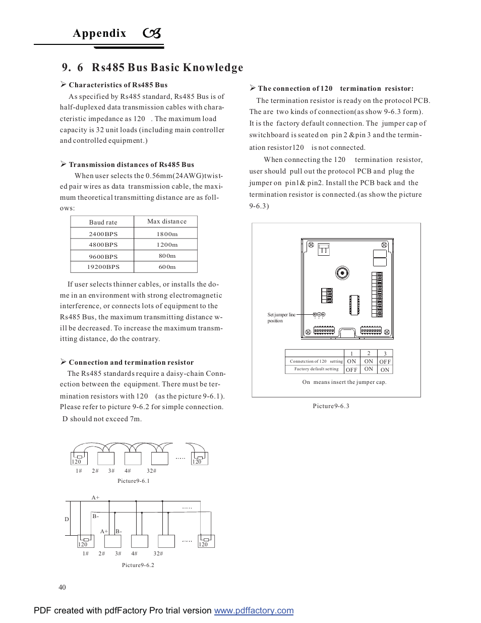 6 r s485 bus basic knowledge, Appendix | COP-USA CD58NV-MTS18 User Manual | Page 43 / 50