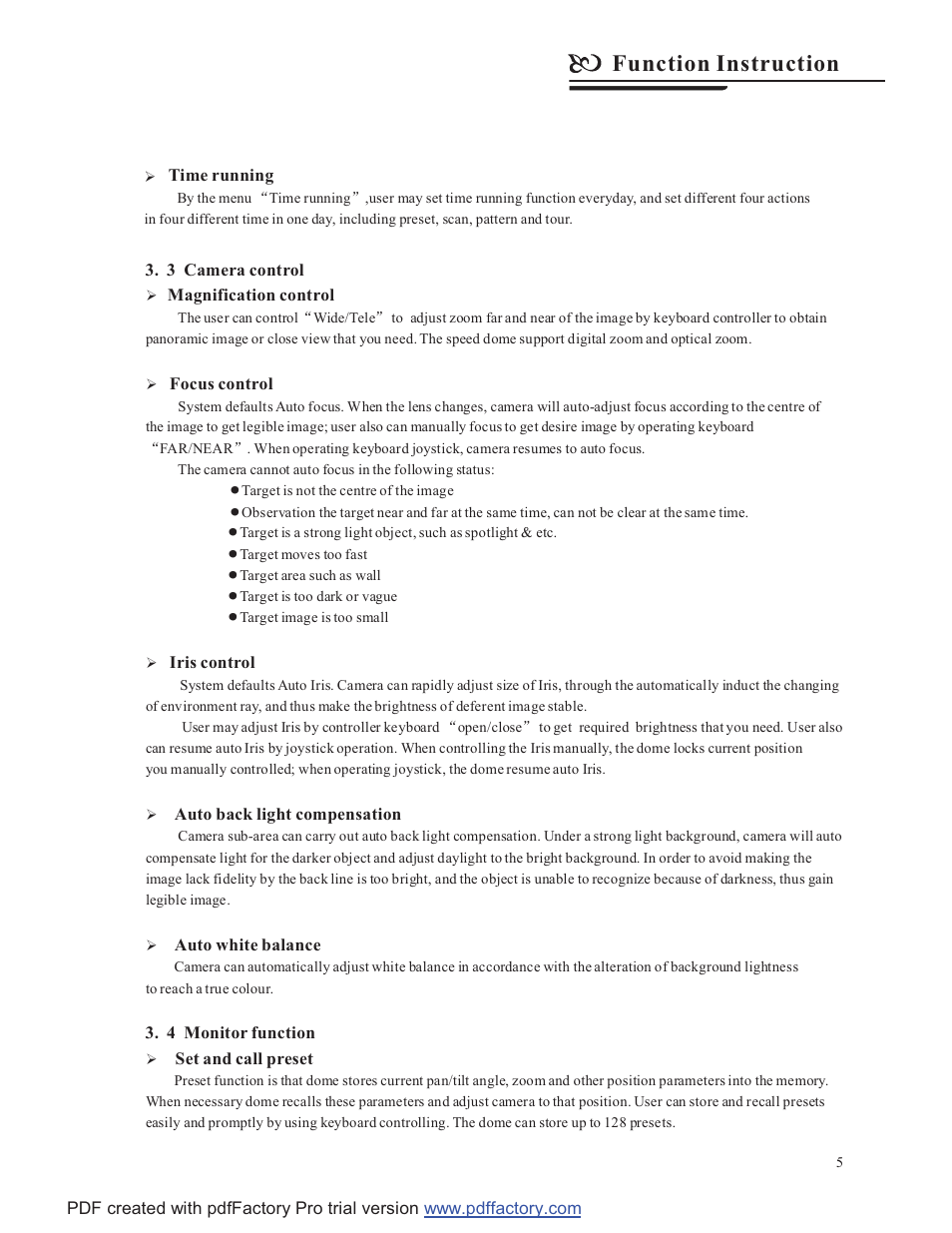 Function instruction | COP-USA CD58NV-MTS18 User Manual | Page 8 / 50