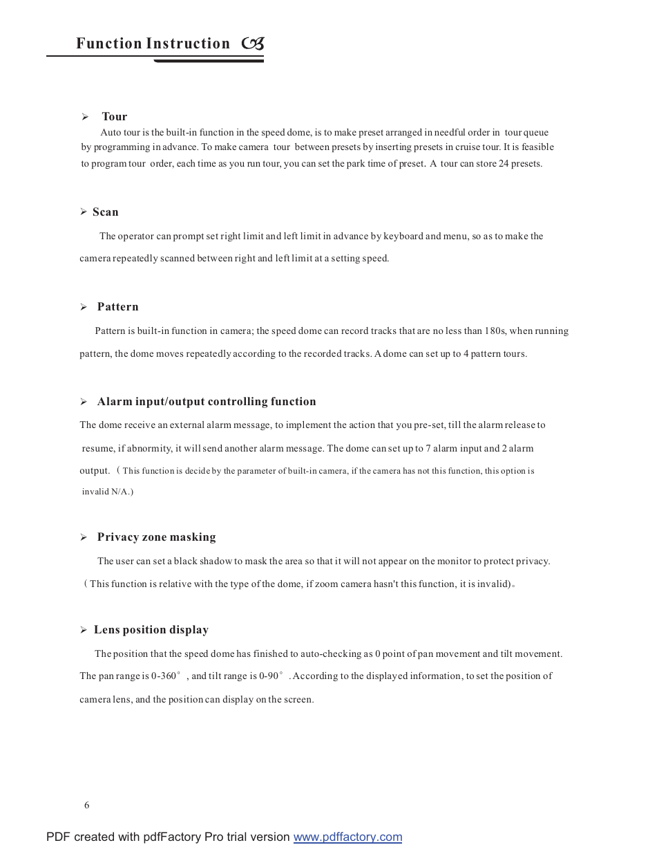 Function instruction | COP-USA CD58NV-MTS18 User Manual | Page 9 / 50