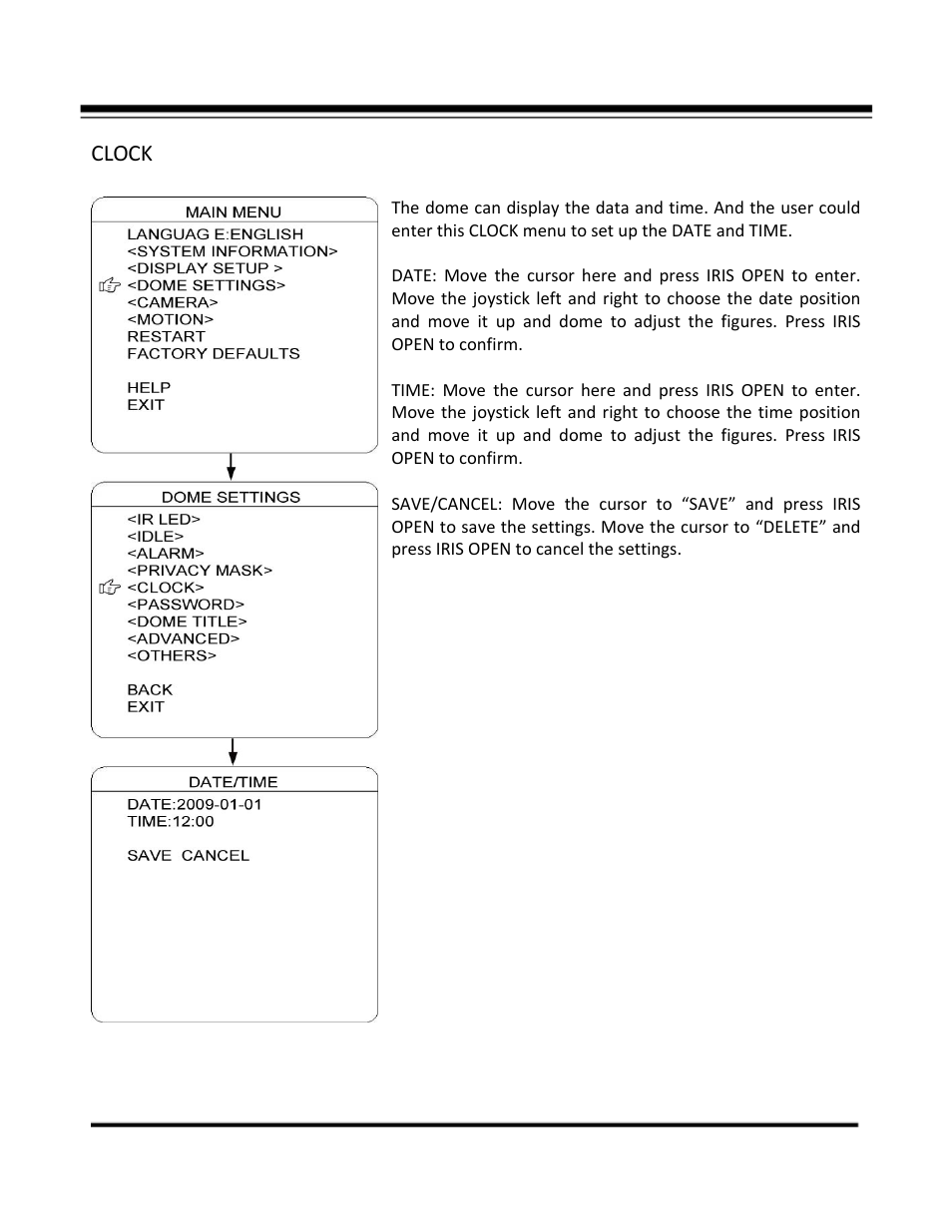 Clock | COP-USA CD59NV-IR35YK User Manual | Page 33 / 55