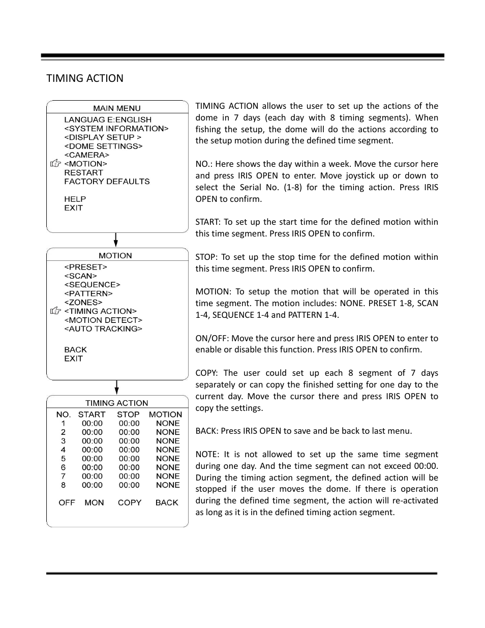 Timing action | COP-USA CD59NV-IR35YK User Manual | Page 51 / 55