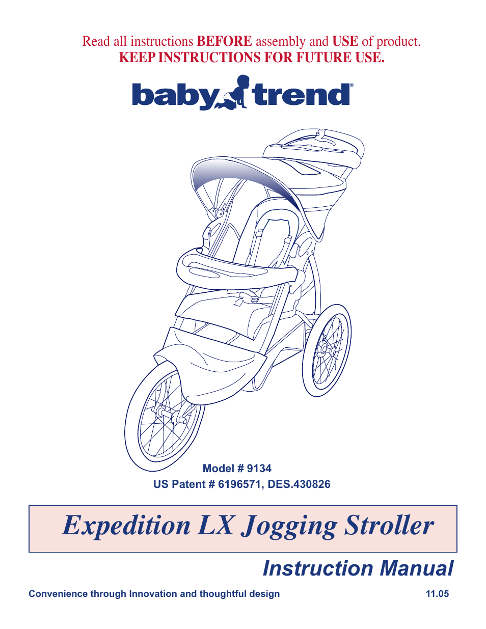 Baby Trend 9134 User Manual | 8 pages