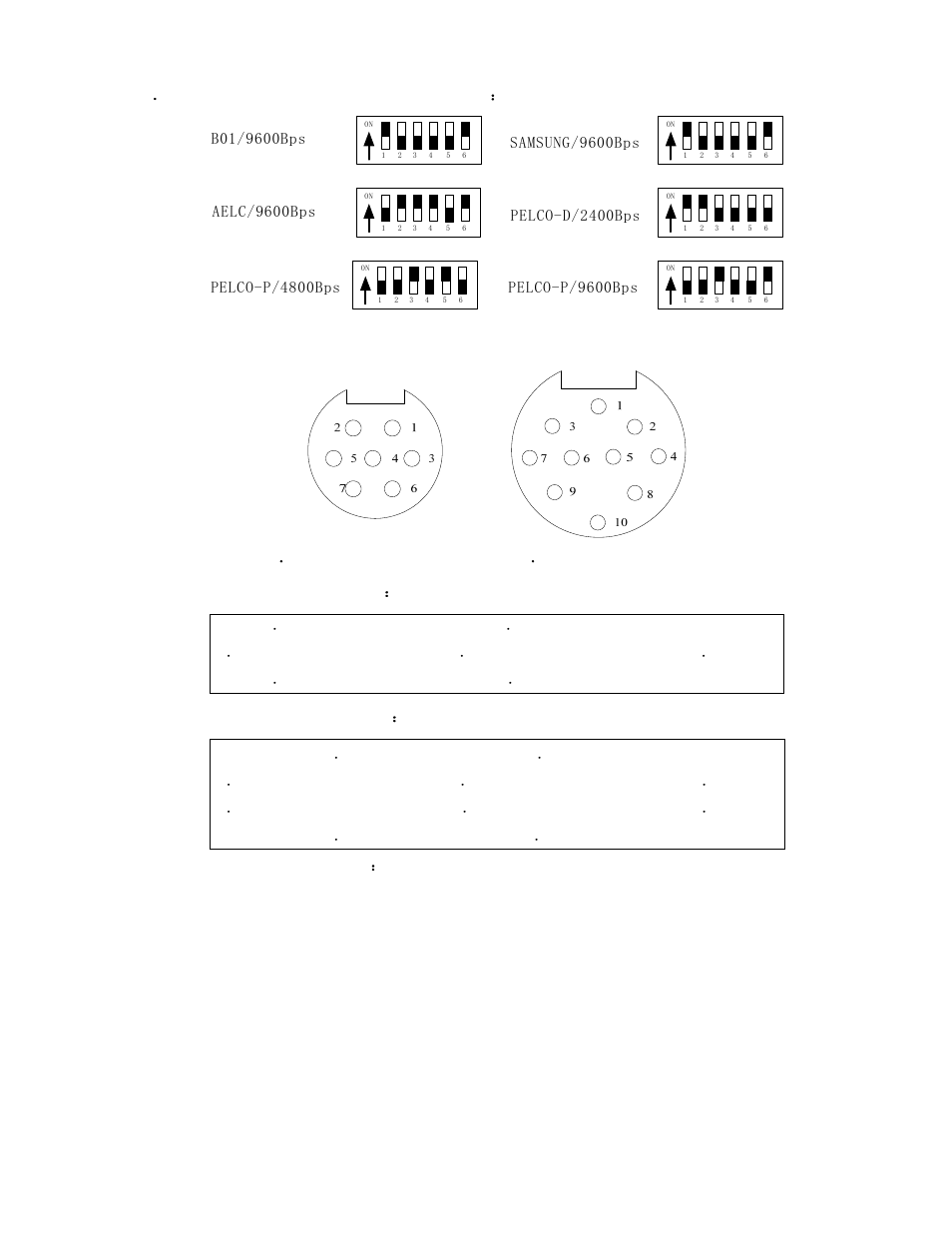 Samsung/9600bps, Pelco-d/2400bps, Pelco-p/4800bps | Pelco-p/9600bps | COP-USA ASH56NVIR-L36S User Manual | Page 11 / 16