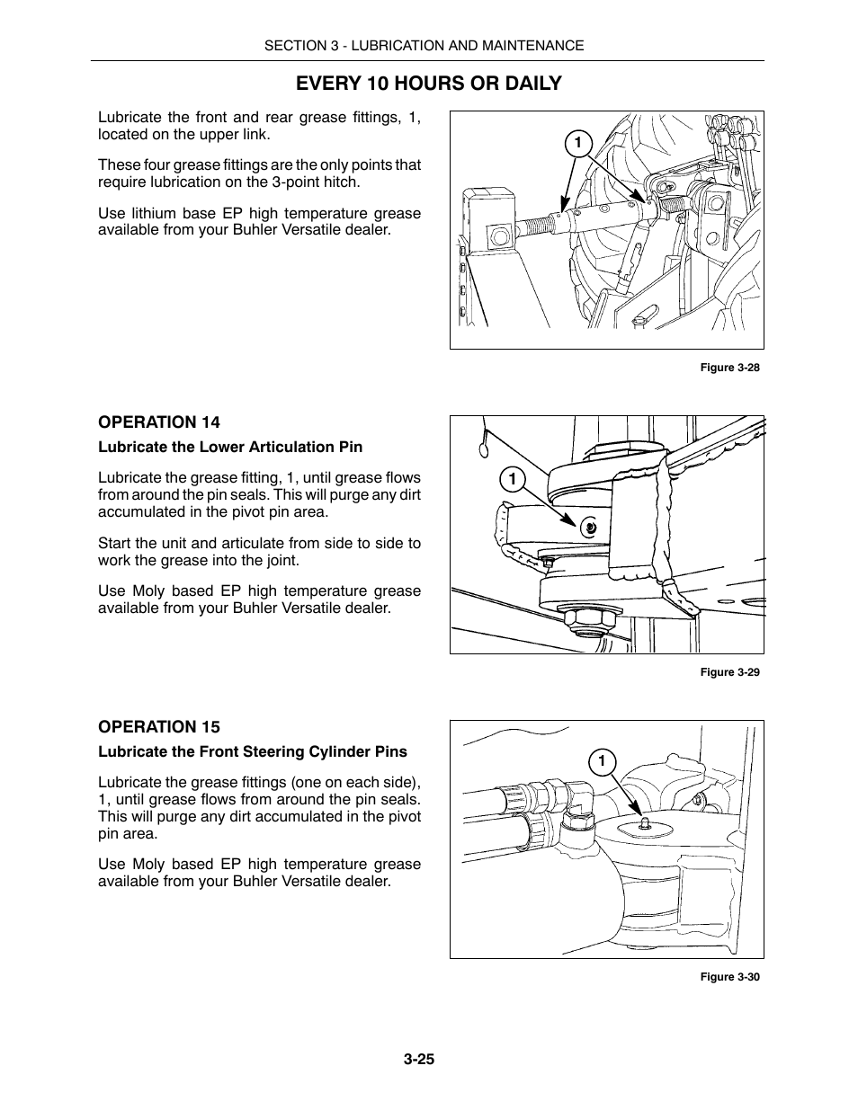 Every 10 hours or daily | Buhler 2425 User Manual | Page 250 / 380