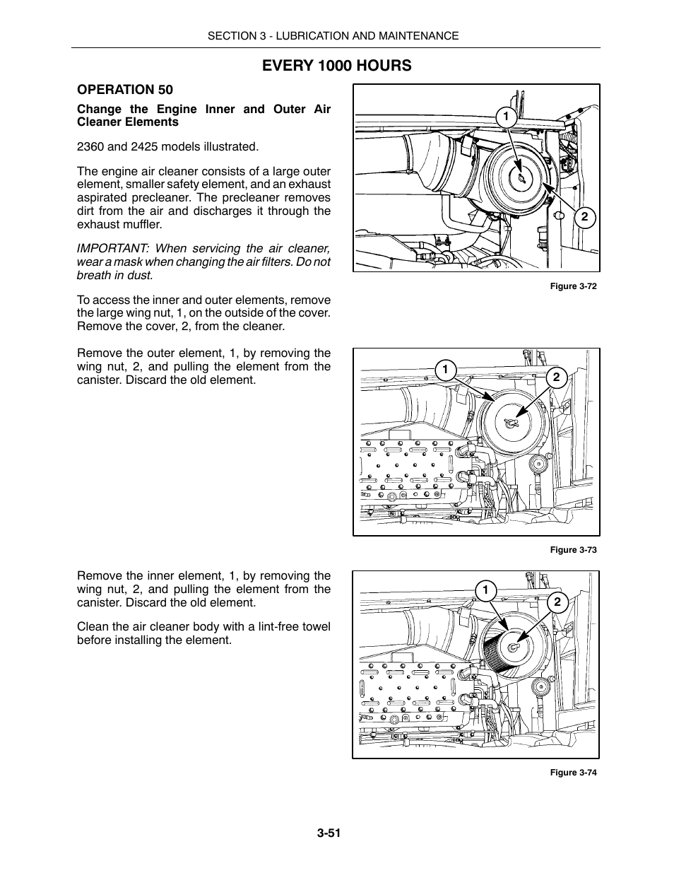 Every 1000 hours | Buhler 2425 User Manual | Page 275 / 380