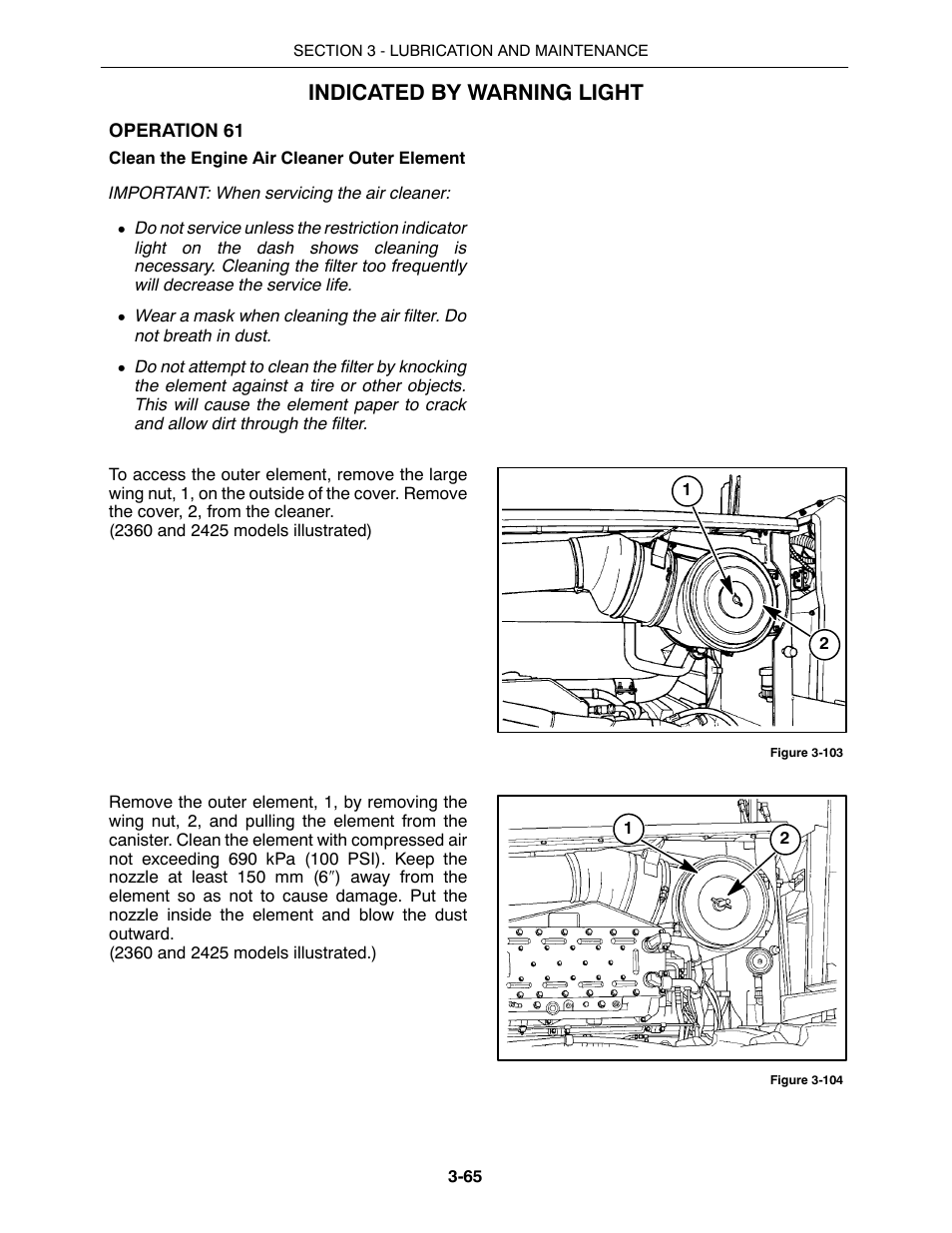 Indicated by warning light | Buhler 2425 User Manual | Page 289 / 380