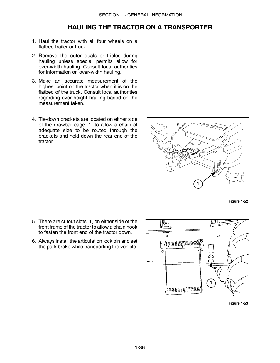 Hauling the tractor on a transporter | Buhler 2425 User Manual | Page 56 / 380