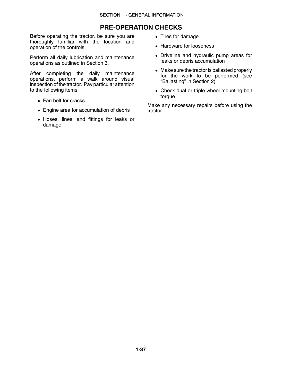 Pre-operation checks | Buhler 2425 User Manual | Page 57 / 380