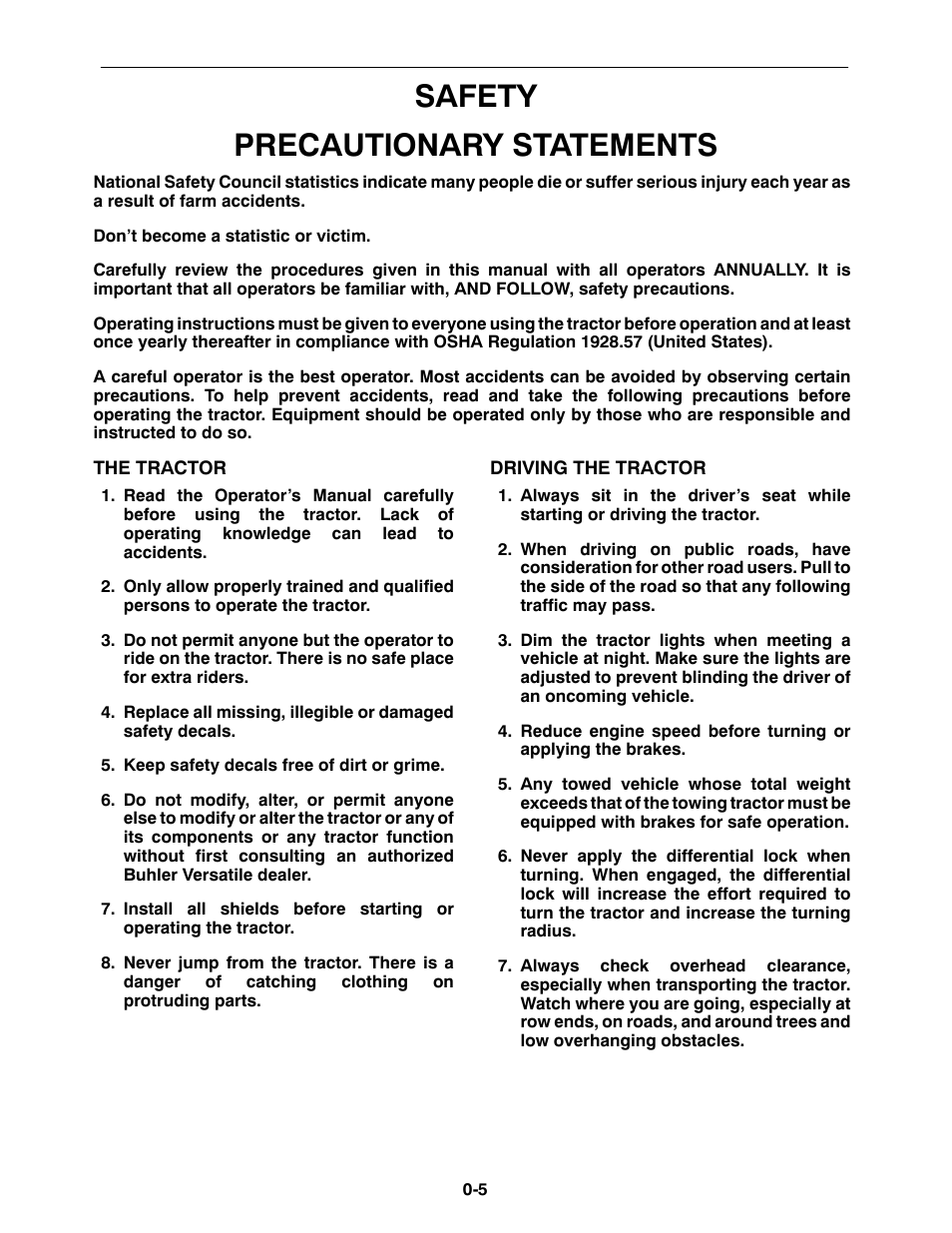 Safety precautionary statements | Buhler 2425 User Manual | Page 7 / 380