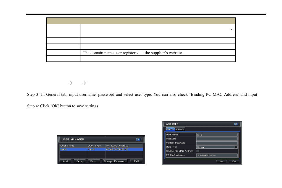 7 user management configuration | COP-USA DVR2716XD-M User Manual | Page 42 / 105