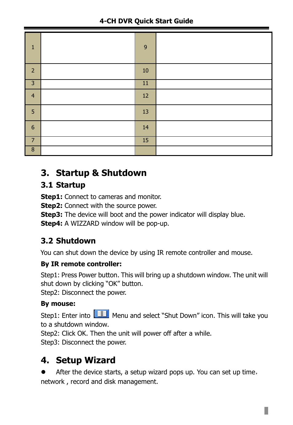 Startup & shutdown, Setup wizard | COP-USA DVR2704XE-L User Manual | Page 104 / 114