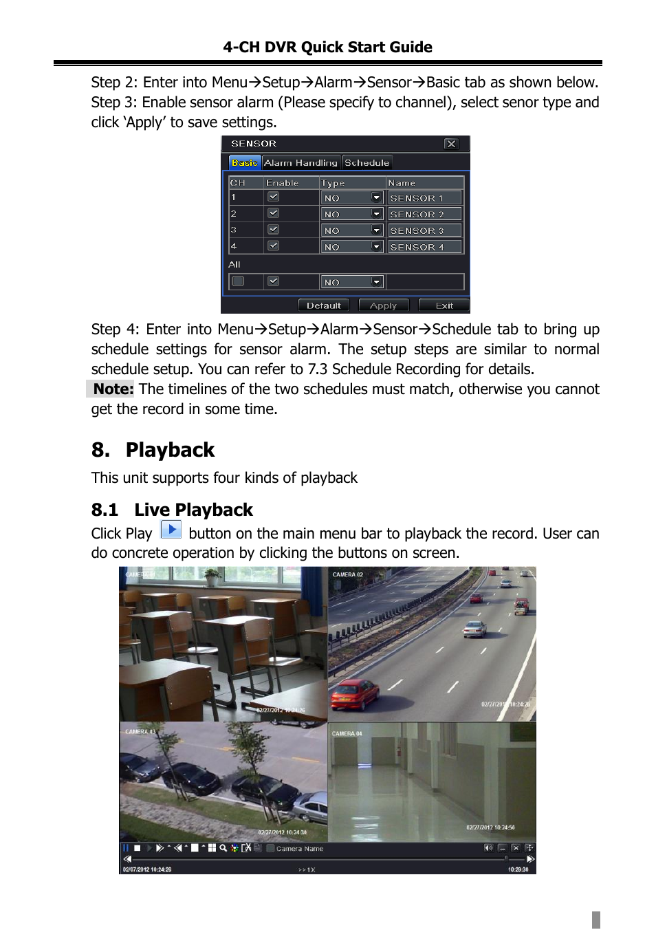 Playback | COP-USA DVR2704XE-L User Manual | Page 110 / 114