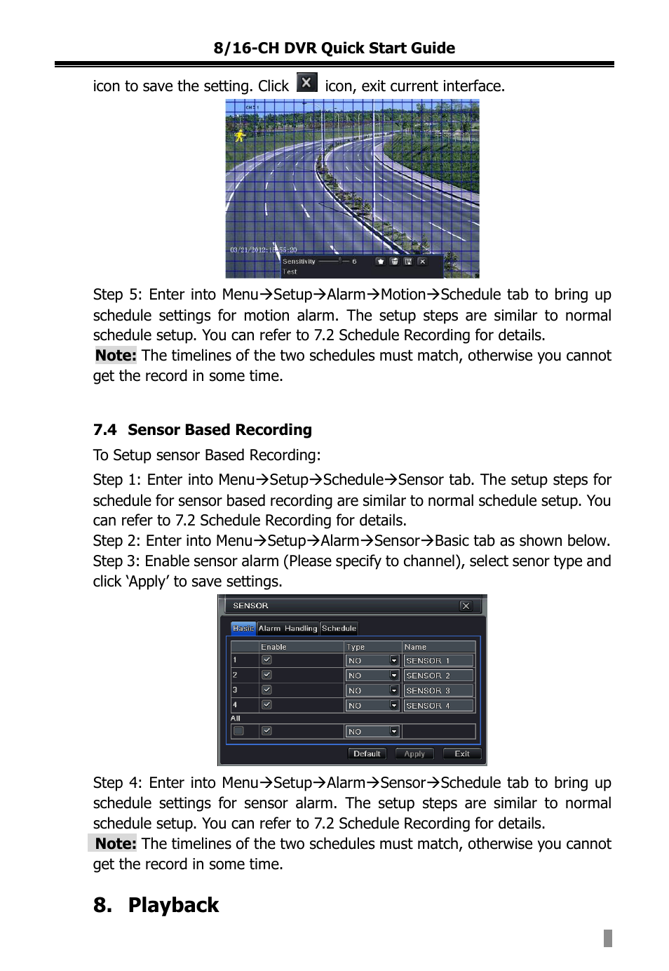 Playback | COP-USA DVR2716XD-L User Manual | Page 113 / 118