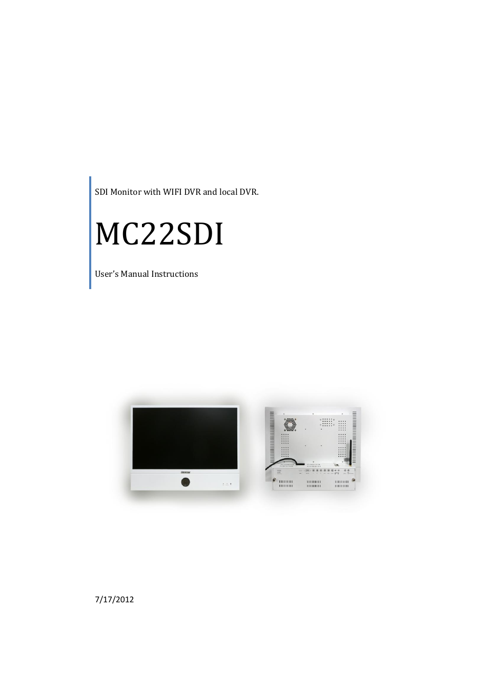 COP-USA MC22-SDI User Manual | 39 pages
