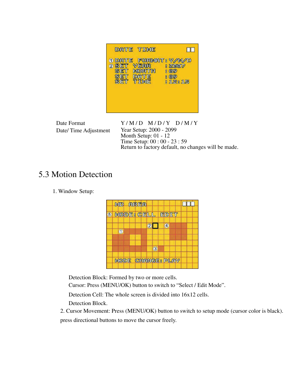 Binder1_p12, 3 motion detection | COP-USA MC22-SDI User Manual | Page 30 / 39