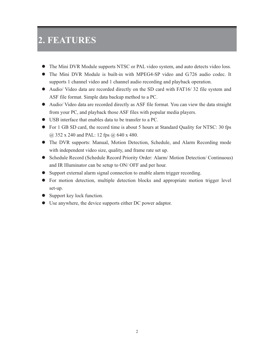 Features | COP-USA MS1000 User Manual | Page 5 / 21