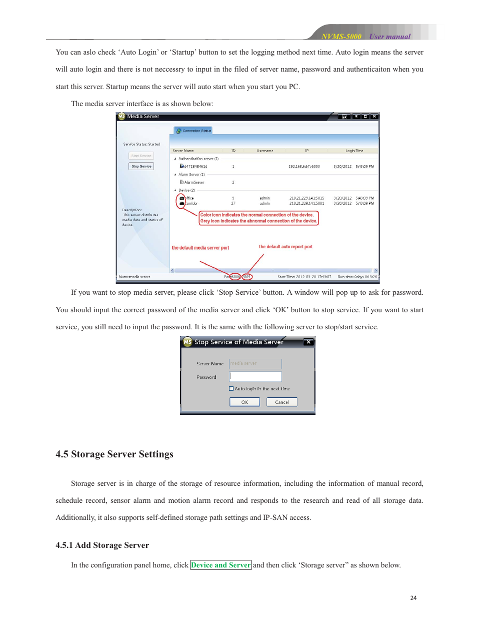 5 storage server settings | COP-USA NVMS 5000 User Manual | Page 24 / 72