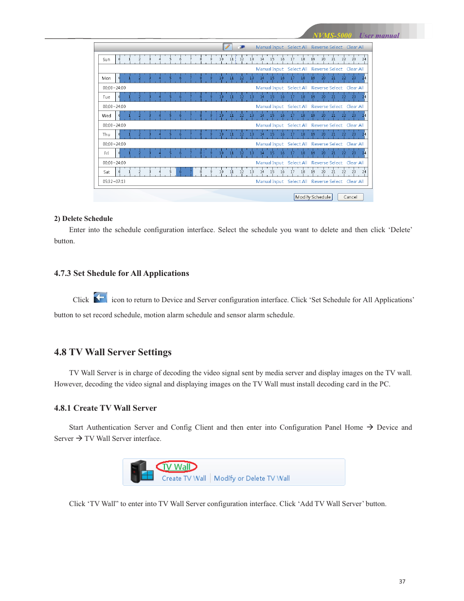 8 tv wall server settings | COP-USA NVMS 5000 User Manual | Page 37 / 72