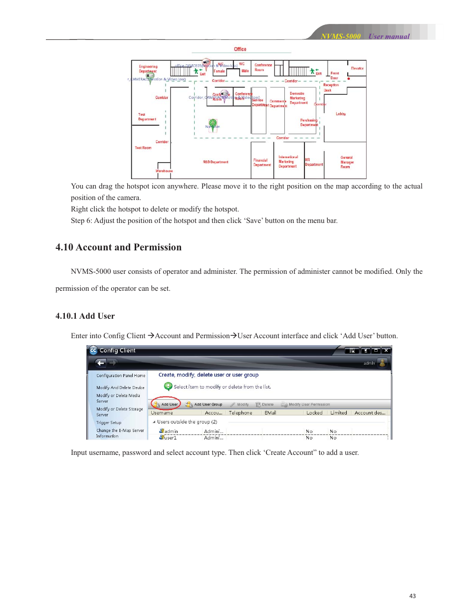 10 account and permission | COP-USA NVMS 5000 User Manual | Page 43 / 72