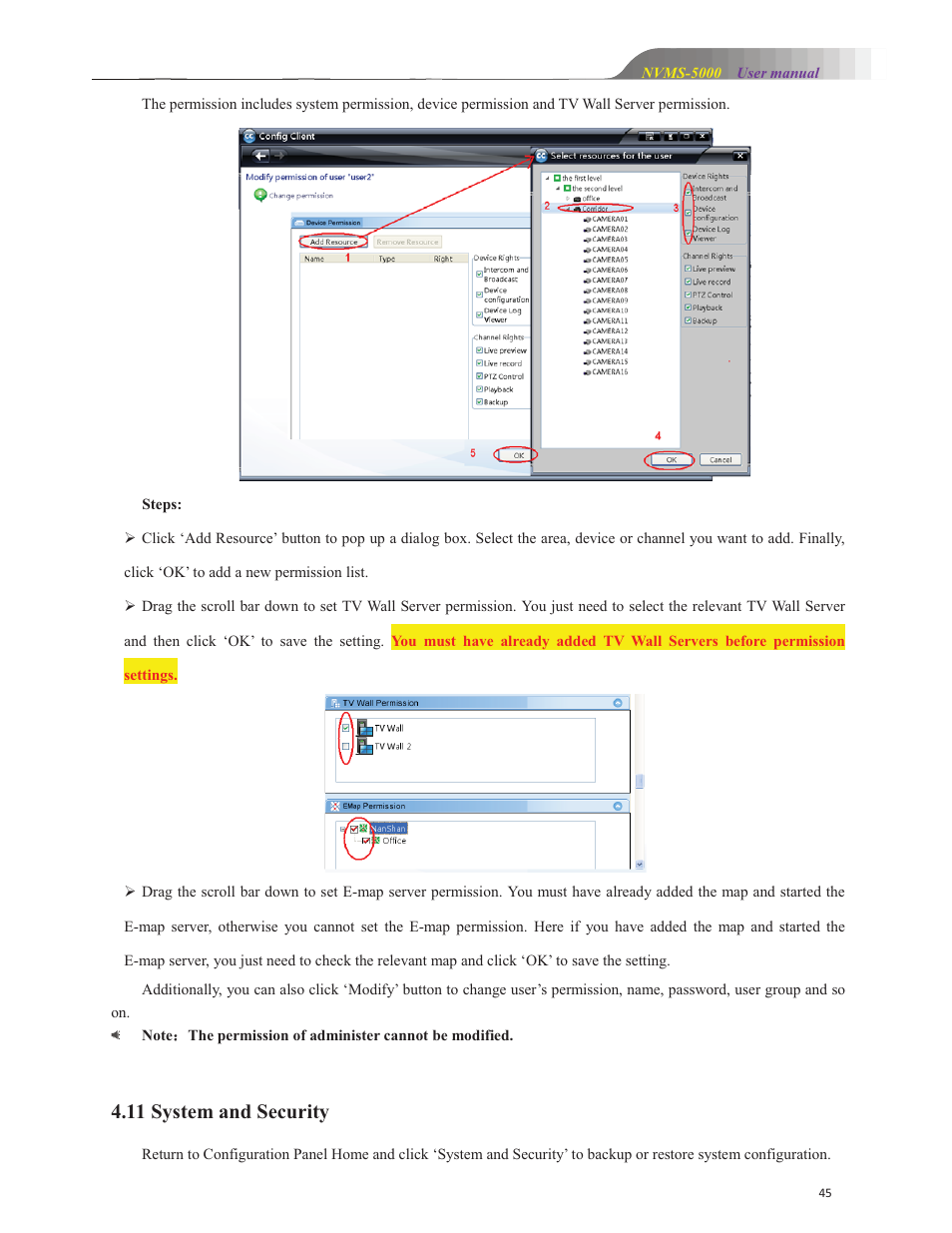11 system and security | COP-USA NVMS 5000 User Manual | Page 45 / 72